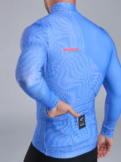Maillot manches longues EKOI Perf GRAPHIC Bleu