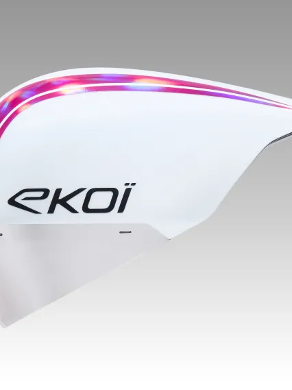 Casque EKOI Racing PURE AERO Mirror Cat2 Blanc Holo Rose