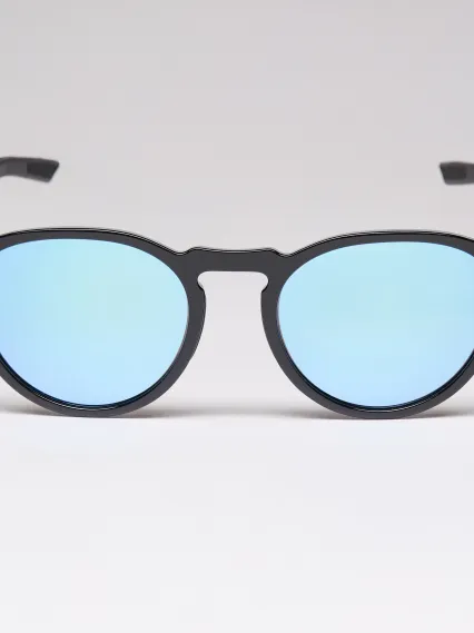 Lunettes EKOI Racing LIFESTYLE RONDES Noir brillant Bleu glacier