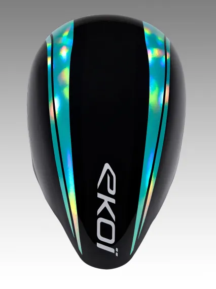 Casque EKOI Racing PURE AERO Mirror Cat2 Noir Holo Aqua
