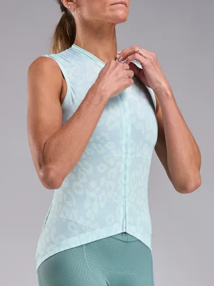 Maillot femme EKOI Perf LEO sans manches Anis