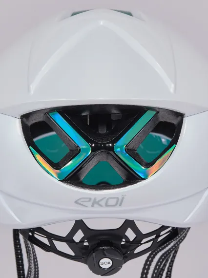 Casque EKOI Perf AERO16 Blanc LTD Holo Aqua