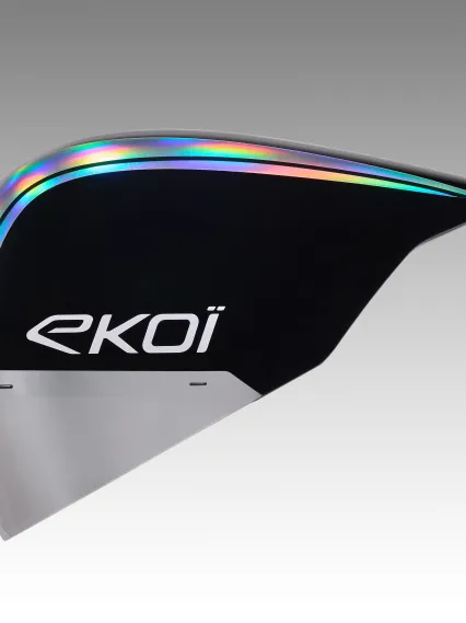Casque EKOI Racing PURE AERO Mirror Cat2 Noir Holo Silver