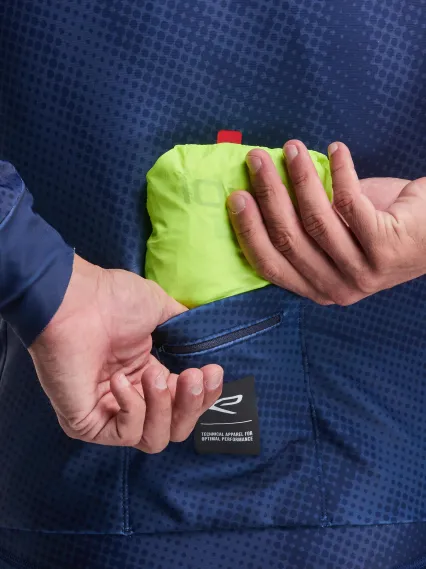 Veste coupe vent EKOI Perf WINDPROOF LIGHT POCKET Jaune fluo