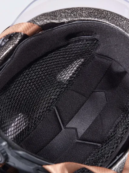 Casque urbain EKOI CITY STYLE Noir Ecran Bande Cuir Noir Rose