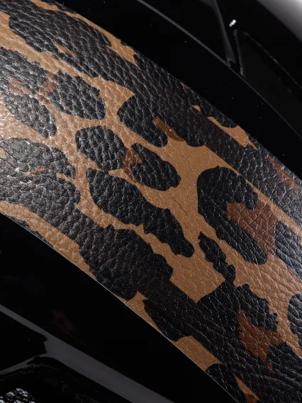 Casque urbain EKOI CITY STYLE Noir Ecran Bande Léopard