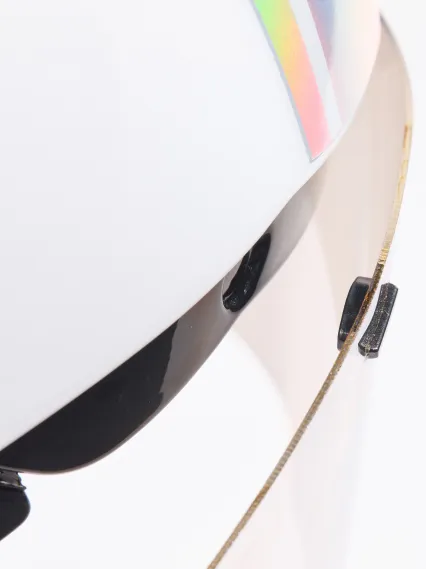 Casque EKOI Racing PURE AERO Mirror Cat2 Blanc Holo Silver