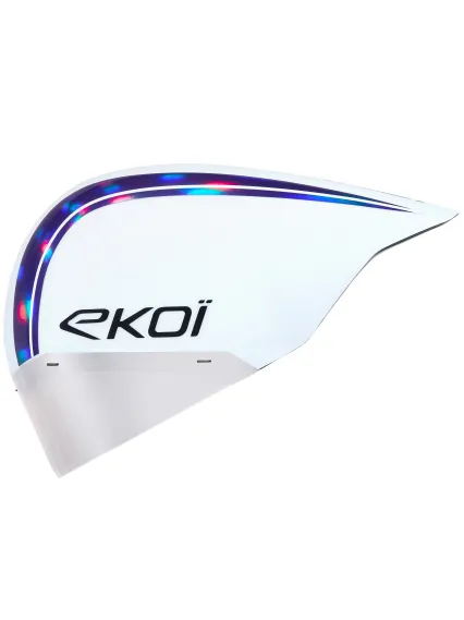 Casque EKOI Racing PURE AERO Mirror Cat2 Blanc Holo Violet