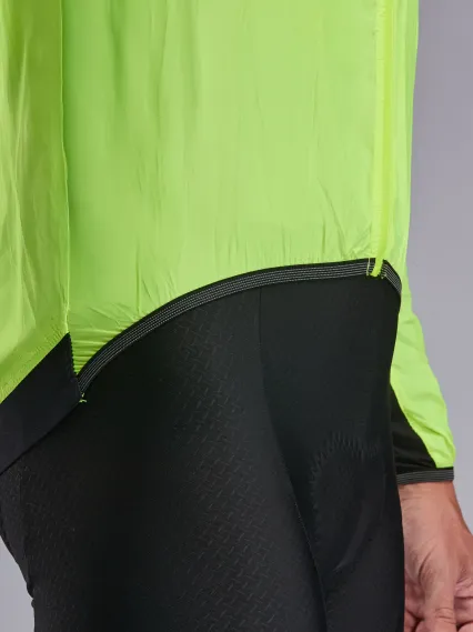 Veste coupe vent EKOI Perf WINDPROOF LIGHT POCKET Jaune fluo