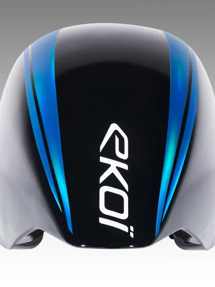 Casque EKOI Racing PURE AERO Mirror Cat2 Noir Holo Bleu