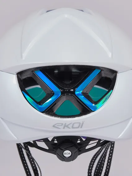 Casque EKOI Perf AERO16 Blanc LTD Holo Bleu