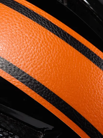 Casque urbain EKOI CITY STYLE Noir Ecran Bande Cuir Ambre Noir