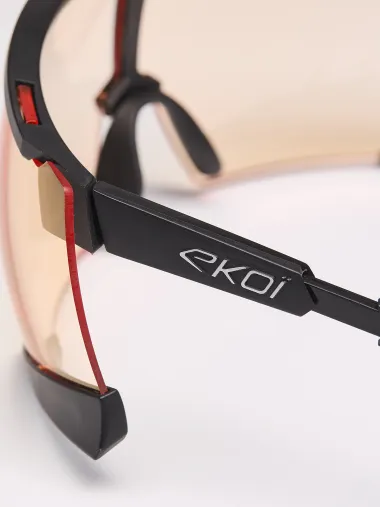 Lunettes EKOI Racing S-AERO Noir Silver ZEISS AR Rouge Cat0