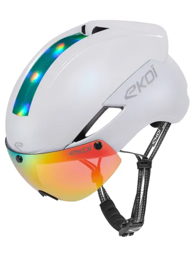 Casque EKOI Perf AERO16 Blanc LTD Holo Aqua