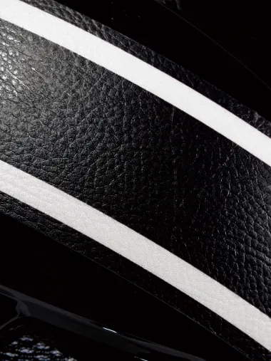 Casque urbain EKOI CITY STYLE Noir Ecran Bande Cuir Noir Blanc