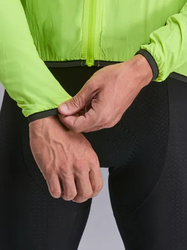 Veste coupe vent EKOI Perf WINDPROOF LIGHT POCKET Jaune fluo