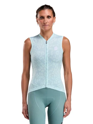 Maillot femme EKOI Perf LEO sans manches Anis