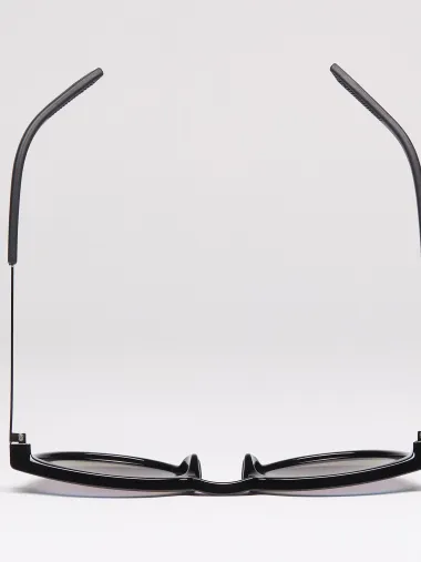 Lunettes EKOI Racing LIFESTYLE RONDES Noir brillant Bleu glacier