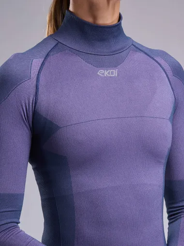 Sous maillot femme hiver EKOI Perf THERMO Col haut Purple