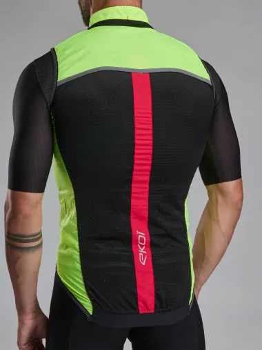 Gilet EKOI Perf WINDPROOF LIGHT POCKET Jaune fluo