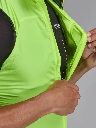 Gilet EKOI Perf WINDPROOF LIGHT POCKET Jaune fluo