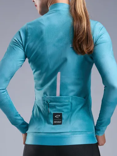 Maillot manches longues femme EKOI Perf TIE & DYE Vert Azur