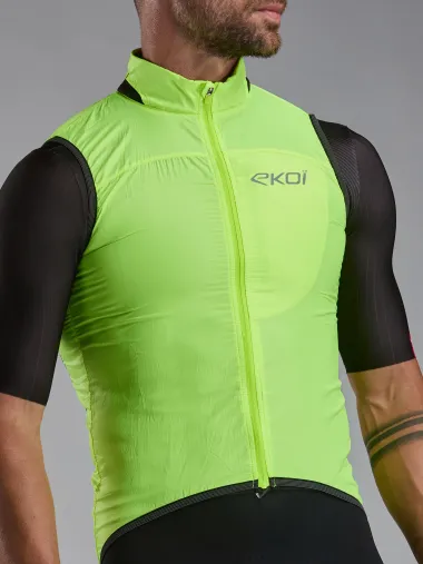 Gilet EKOI Perf WINDPROOF LIGHT POCKET Jaune fluo