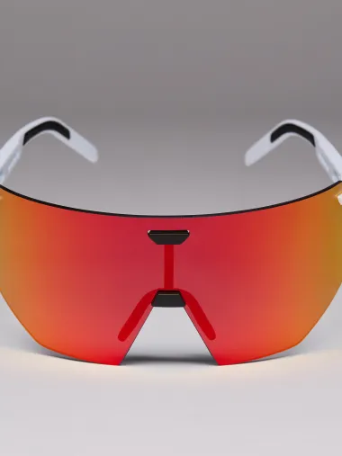 Lunettes EKOI Racing AEROLITE FABIO ARU Blanche Silver REVO Rouge Cat3