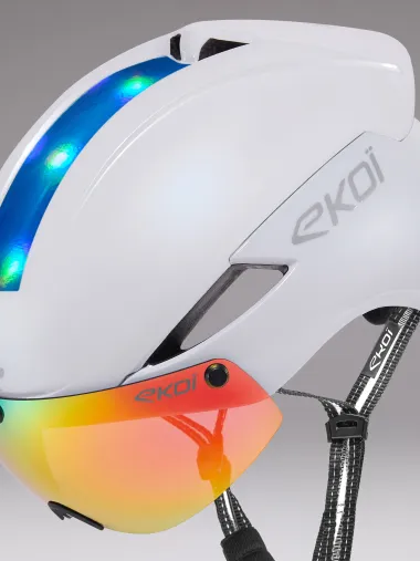 Casque EKOI Perf AERO16 Blanc LTD Holo Bleu