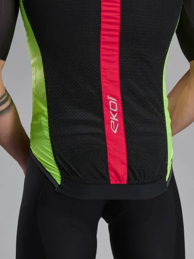 Gilet EKOI Perf WINDPROOF LIGHT POCKET Jaune fluo