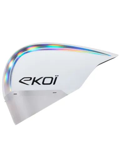 Casque EKOI Racing PURE AERO Mirror Cat2 Blanc Holo Silver