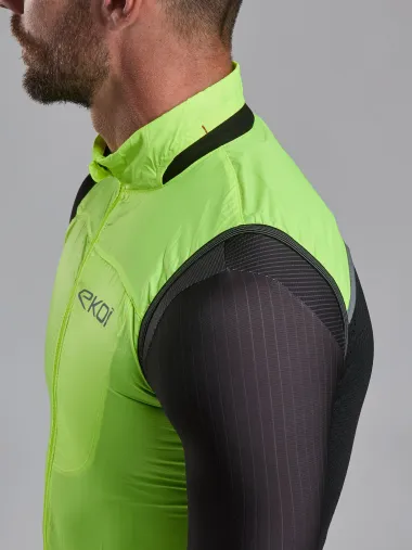 Gilet EKOI Perf WINDPROOF LIGHT POCKET Jaune fluo