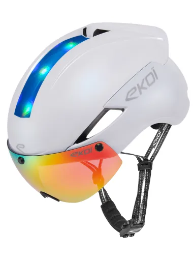 Casque EKOI Perf AERO16 Blanc LTD Holo Bleu