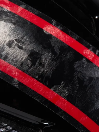 Casque urbain EKOI CITY STYLE Noir Ecran Bande Carbone forgé Rouge