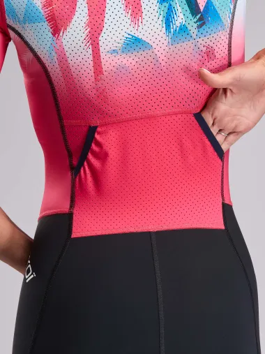 Combinaison triathlon femme EKOI Perf OASIS Rhubarbe