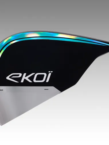 Casque EKOI Racing PURE AERO Mirror Cat2 Noir Holo Aqua