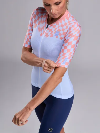 Maillot femme EKOI Perf CHECKS Bleu