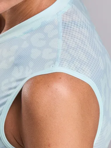 Maillot femme EKOI Perf LEO sans manches Anis