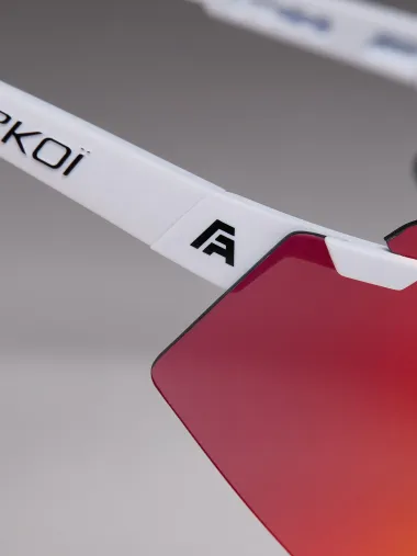 Lunettes EKOI Racing AEROLITE FABIO ARU Blanche Silver REVO Rouge Cat3
