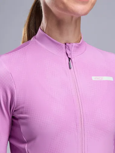 Maillot manches longues femme EKOI Perf TIE & DYE Mauve