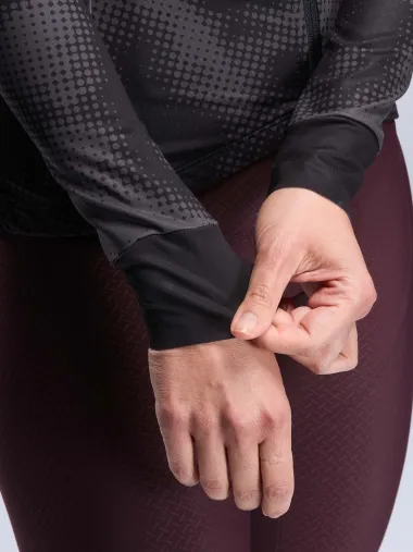 Maillot manches longues femme EKOI Perf TIE & DYE Noir