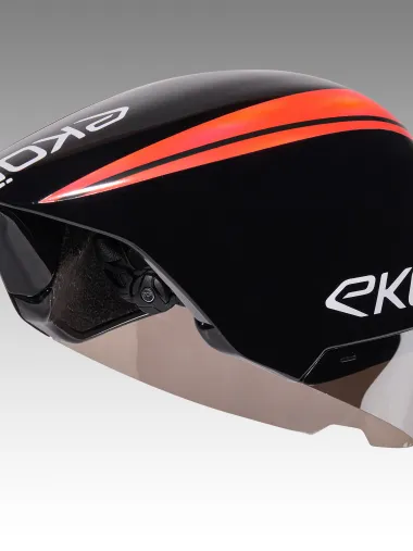 Casque EKOI Racing PURE AERO Mirror Cat2 Noir Holo Rouge
