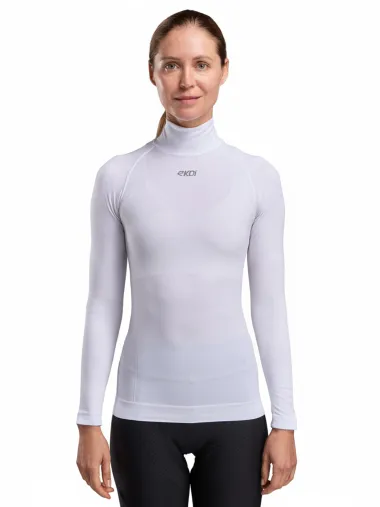 Sous maillot femme hiver EKOI Perf THERMO Col haut Blanc