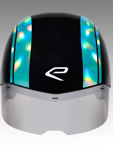 Casque EKOI Racing PURE AERO Mirror Cat2 Noir Holo Aqua