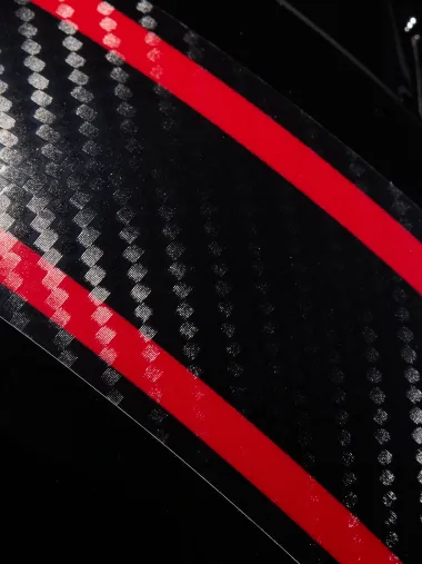 Casque urbain EKOI CITY STYLE Noir Ecran Bande Carbone tréssé Rouge