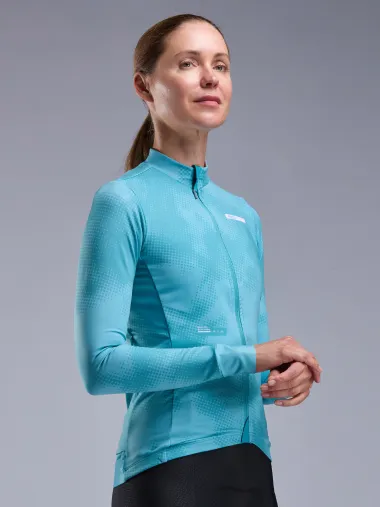 Maillot manches longues femme EKOI Perf TIE & DYE Vert Azur