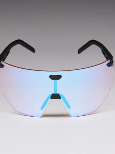 Lunettes EKOI Racing AEROLITE Noir Silver ICE Bleu Cat1