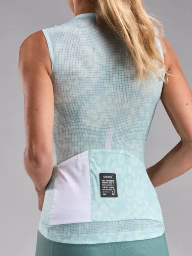 Maillot femme EKOI Perf LEO sans manches Anis