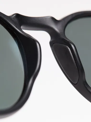 Lunettes EKOI Racing LIFESTYLE RONDES Noir brillant Bleu glacier