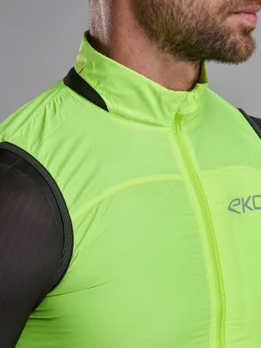 Gilet EKOI Perf WINDPROOF LIGHT POCKET Jaune fluo